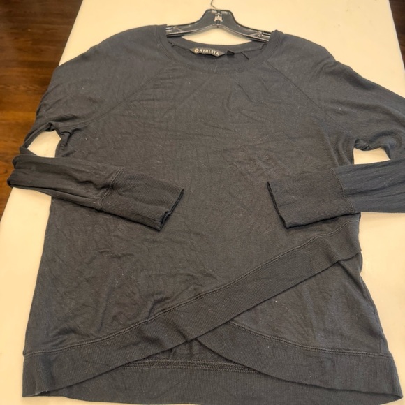 Athleta Criss Cross Long Sleeve Black Pullover Sweatshirt Top S - Picture 9 of 9